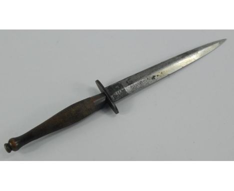 A Wilkinson second pattern F-S fighting knife, type 3, blued and polished, scabbard lacking, 29cm long. 