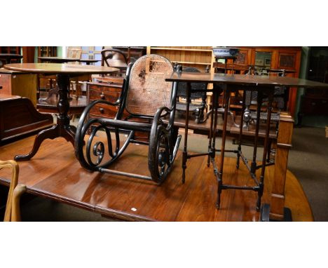 A George III tripod table, a Bentwood rocking chair and a Sutherland table  