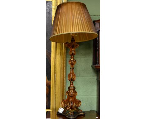 A pair of Italian style candlestick form table lamps 