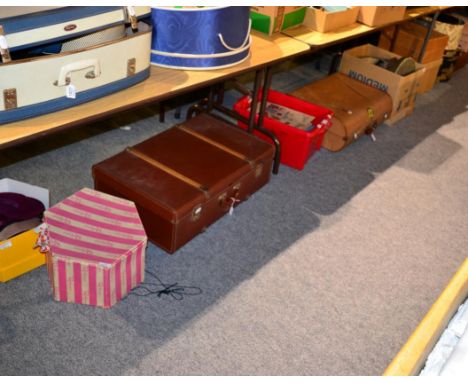 A large quantity of assorted costume accessories including hats, shoes, handbags, gloves, Christian Dior box with wigs, fur m