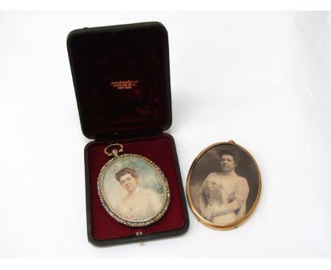 AIME DUPONT (Belgian/American 1842-1900) A miniature watercolour on oval ivory panel, portrait of a Lady. Signed 'A. Dupont, 