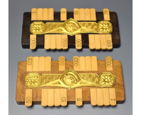 A pair of Art Nouveau card markers