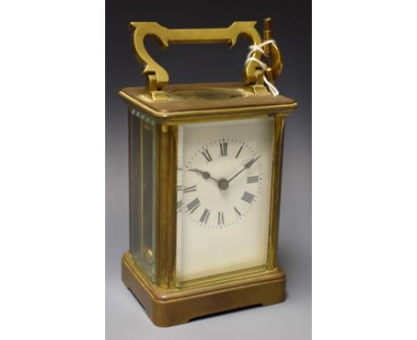 A 19th century brass carriage clock with key