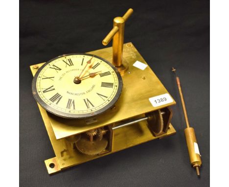 A brass clock movement, Lea Recorder Co Ltd, Manchester, England