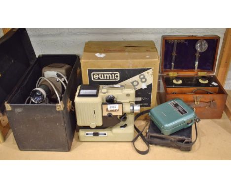 Boxes and Objects - a vintage electro therapy machine; a Eumig P8 projector; etc