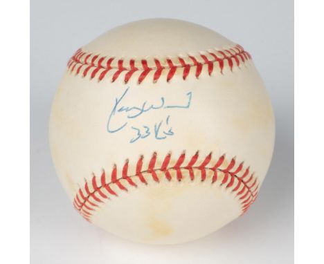 Official National League Baseball signed by Kerry Wood. Certificate of Authenticity from TSI included. This item comes in a d