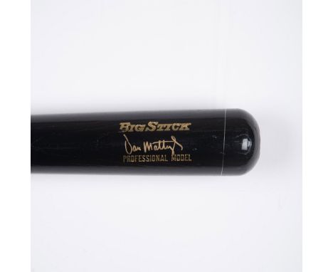 A black and silver Big Stick model signed in gold by Don Mattingly. This item comes in a plastic protective case that measure