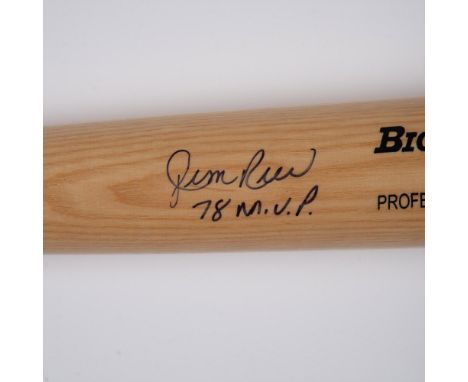 Rawlings Professional Model Adirondack Big Stick bat autographed by MLB Boston Red Sox player, James "Jim" Rice, who was indu