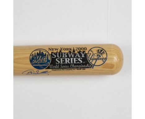 Limited edition 113 of 200. Cooperstown New York 2000 Subway Series World Series Championship Mets and Yankees bat signed by 