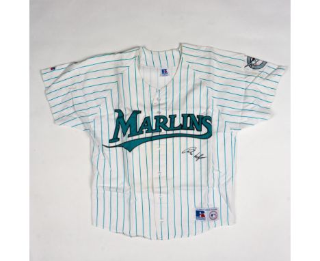 A hand-signed spring training jersey, certified by Coach's Corner Auctions, LLC in 2005 with a certificate of Authenticity in