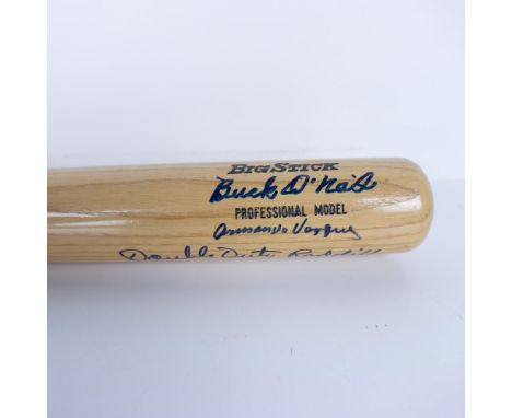 A natural wood-colored Rawlings Big Stick professional model bat personally signed by Hall of Famer Buck O'Neil, Ted Double D