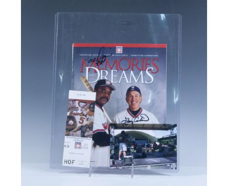 Memories And Dreams magazine with cover autographed by ESPN journalist Reese Davis and HOF catcher Gary Carter. Authenticatio
