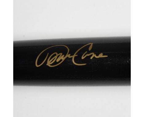 Black Rawlings Adirondack Big Stick bat autographed by MLB Yankees player, David Cone. It has the player name and team engrav