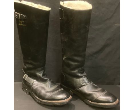 Vintage Fashion and Costume, Motorcycling/Motorbiking - a pair of mid-20th century retro Lewis Leathers motorbike/motorcycle 