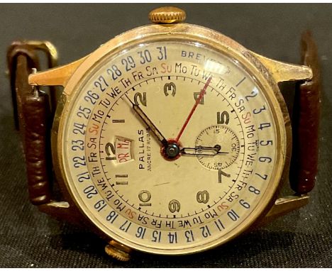 A Pallas vintage multi function calendar wristwatch 