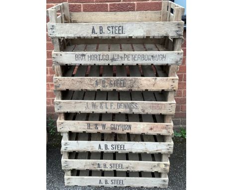 Vintage wooden fruit or flower trays/crates (8) 