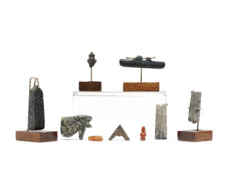  Nine Egyptian hardstone amulets New Kingdom-Late Period, circa 1550-332 B.C.4.5cm-1.5cm long  (9)Footnotes:Provenance:Bodo B