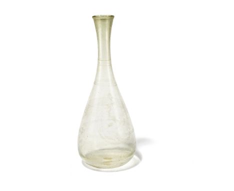  A Roman colourless glass flask with wheel-cut bands Circa 4th-5th Century A.D.27cm high Footnotes:Provenance:with Christophe