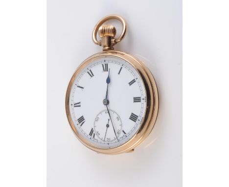 A 9 CARAT GOLD OPEN FACE POCKET WATCH, the Dennison Eclipse case hallmarked Birmingham 1937, 15 jewels cal. 536 movement, the