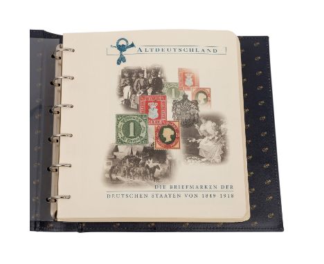   Briefmarkenalbum Altdeutschland  Postfrische, ungebrauchte und gestempelte Marken aus Bayern, Baden, Hamburg, Bergedorf, Sc