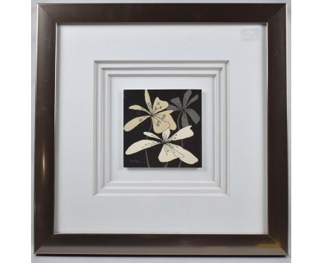 A Framed Debbie Haliday Floral Print, 14x14cm 
