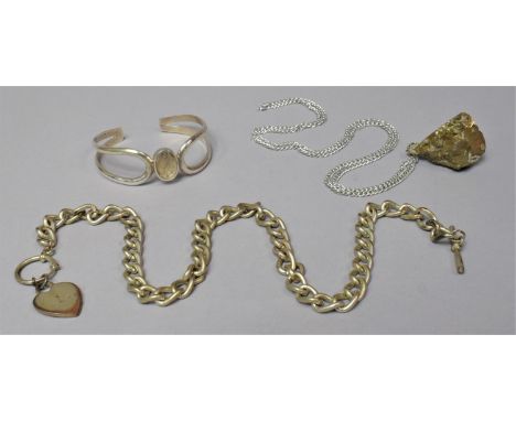 A Collection of Costume Jewellery to Include Bangle, Necklace and Pendant, Watch Chain etc 