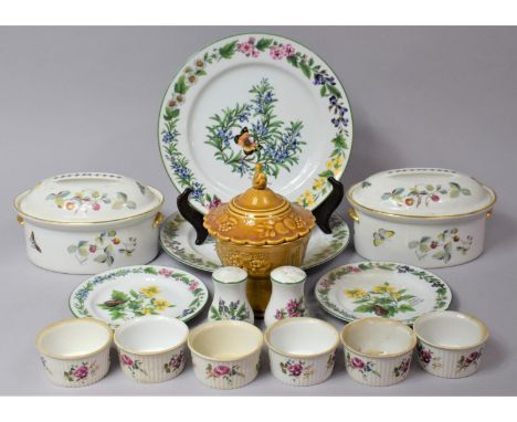 A Collection of Various Royal Worcester Dinner Wares to Include Worcester Herbs Pepper and Salt Shakers, Two Side Plates and 