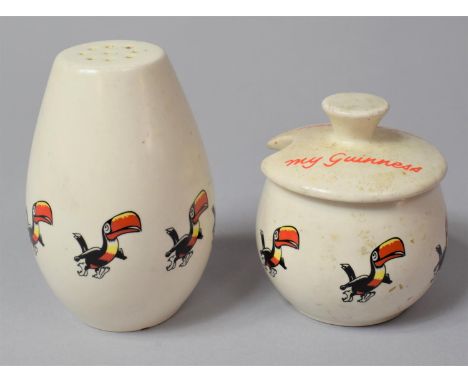 A Carlton Ware Mustard Pot with Lid and a Pepper Shaker, Chip to Under Rim of Lid 