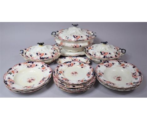 A Collection of Various Early 20th Century Arcadia Pattern Dinner Wares by A J Wilkinson, England to Comprise Lidded Tureen, 