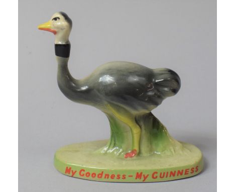 A Carlton Ware Advertising Figure Humourously Modelled as an Ostrich with Pint of Guinness Stuck in Neck, "My Goodness - My G