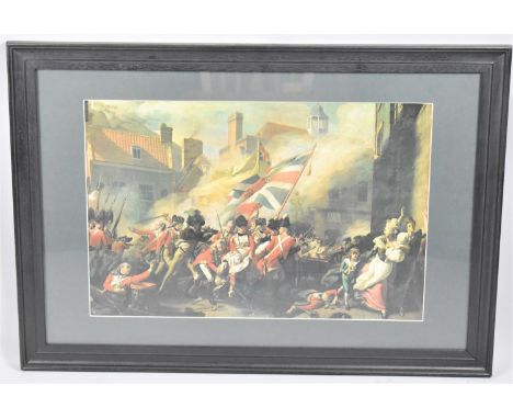 A Framed Military Print, 59x39cm 