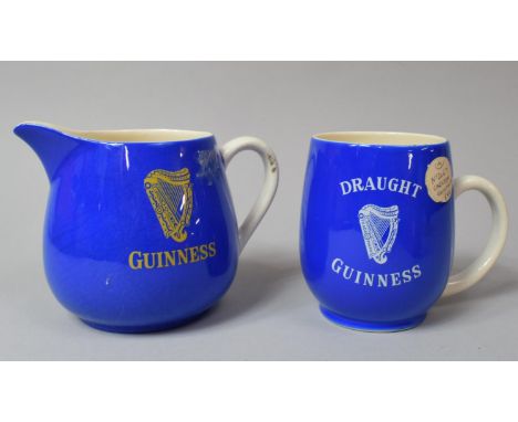 A Carltonware Guinness Tankard and Water Jug In Blue Glaze 