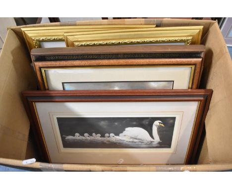 A Box of Various Framed Prints and Watercolours to Include Pollyanna Pickering Print, Jack Vettriano Prints etc 