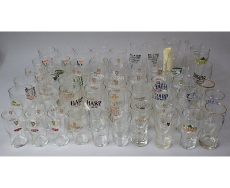 A Collection of Various Guinness and Harp Glasses 