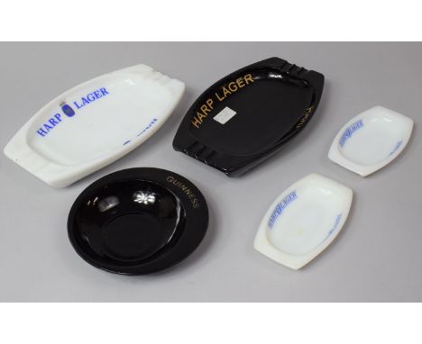 A Collection of Four Harp Lager Advertising Ashtrays 