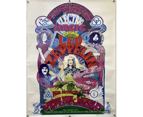 An original 1971 poster advertising Led Zeppelin's 'Electric Magic' concerts at Wembley Pool. Measures 76.5 x 100.5cm. Very s