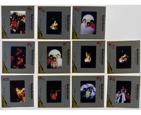 11 Kodak colour slides (2 x 2") with several professionally taken images of Jimi Hendrix and band c late 1960s. These items a
