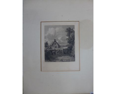 Mezzotint - Cottage in a cornfield - after J. Constable first published 1846, proof in completed state - 20 cm x 25 cm by Dan