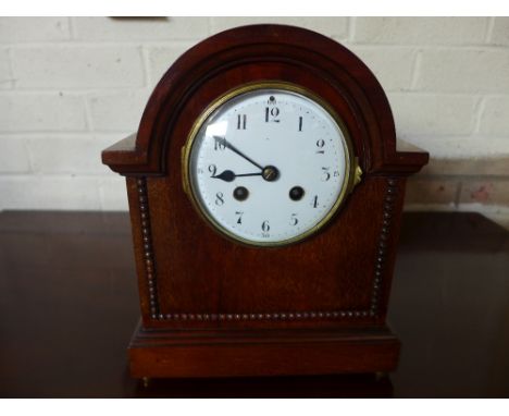 A 19th century mahogany case mantel clock - French by G.A. Paris with an eight day movement, strikes on gong
Condition report