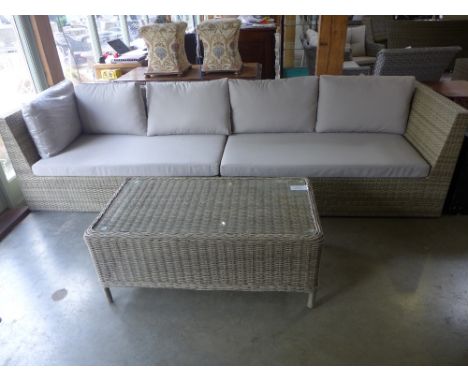 A Bramblecrest sofa - Length 296 cm and a coffee table