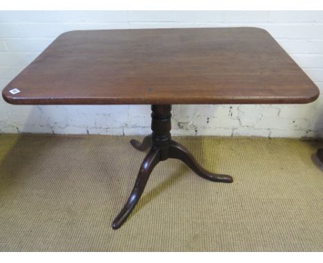 A 19th century mahogany tripod table with rectangular table top - 98 cm x 68 cm