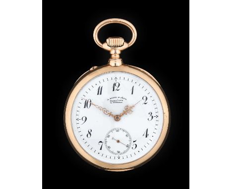 A.Lange &amp; Sohne: An 18 Carat Gold Keyless Open Faced Pocket Watch, signed A.Lange &amp; Sohne, Glashutte, Dresden, circa 