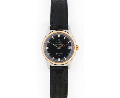 Omega: A Steel and Gold Automatic Calendar Centre Seconds Wristwatch, signed Omega, Chronometer Officially Certified, model: 