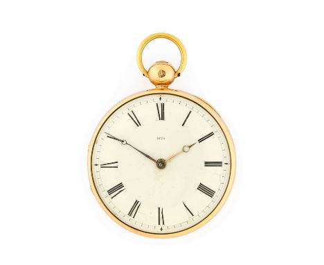 John Lunan: An 18 Carat Gold Verge Pocket Watch, signed John Lunan, Early 19th Century, key wound single chain fusee verge mo