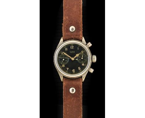 Hanhart: A Rare Second World War German Luftwaffe Pilots Chronograph Wristwatch, signed Hanhart, circa 1940, (calibre 41) man