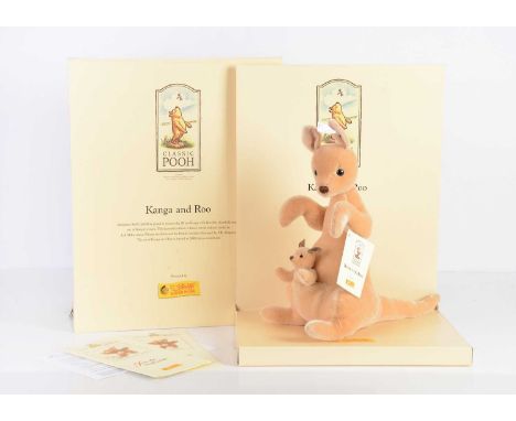 A Steiff limited edition Kanga and Roo from the Classic Pooh Collection, 2708 of 5000, in original box with tag certificate a