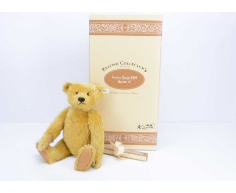 A Steiff limited edition British Collectors 1994 Replica 1908 teddy bear, 507 of 3000, with blonde mohair, in original box wi