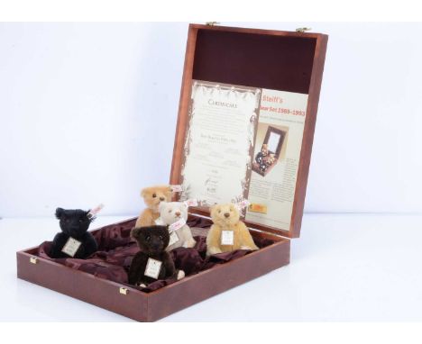 A Steiff limited edition British Collectors UK Baby Bear Set, 1989-1993, 550 of 1847 in wooden presentation case with certifi
