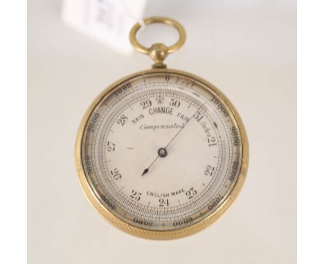 A gilt metal cased compensated barometer
