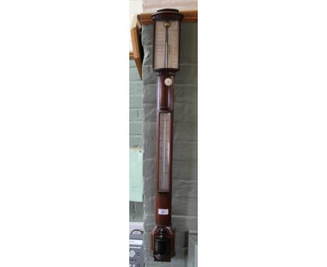 A mahogany stick barometer by J Blatt Brighton